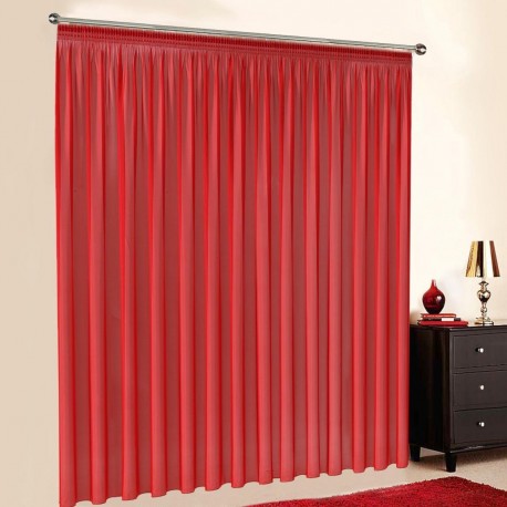 Voile Gardine nach Maß, viele verschiedene Farben, Kräuselband (1:2)